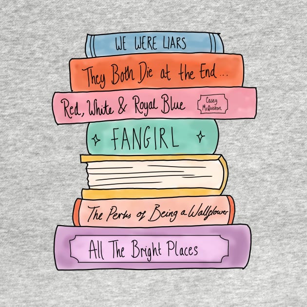 YA book stack by bookloversclub